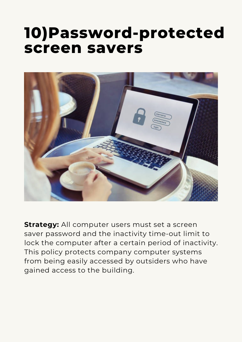 10)Password-protected screen savers
